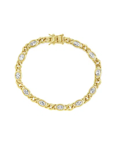 Sterling Forever 14k Plated Cassie Tennis Bracelet In Gold