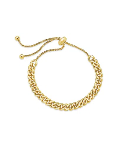 Sterling Forever 14k Plated Chain Link Bolo Bracelet