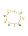 Sterling Forever Women's 14k Goldplated Multi Charm Bracelet