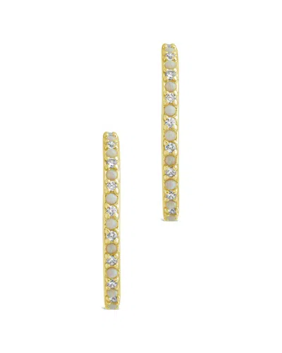 Sterling Forever 14k Plated Created Opal Cz Lorna Earrings