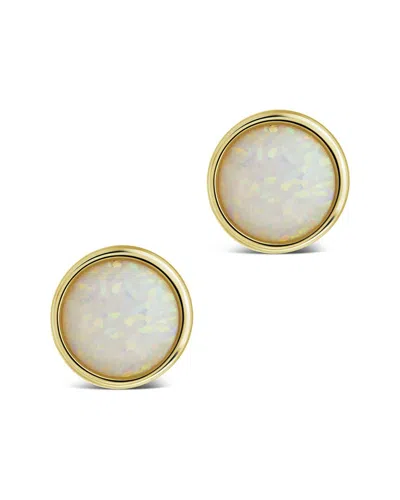Sterling Forever 14k Plated Created Opal Paxe Earrings