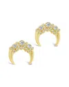 Sterling Forever 14k Plated Crescent Cluster Studs