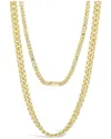 Sterling Forever 14k Plated Curb & Station Layered Chain Necklace