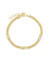 Sterling Forever 14k Plated Cz Amalia Mixed Link Bracelet