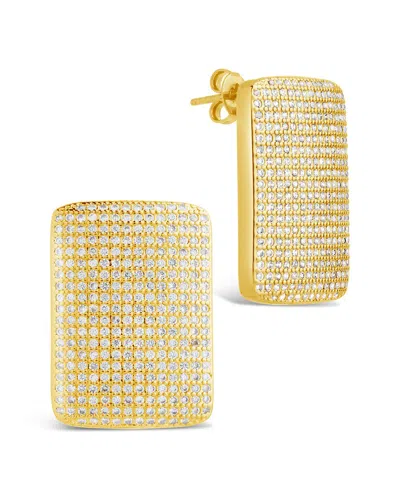 Sterling Forever Beignet Cubic Zirconia Stud Earrings In Gold