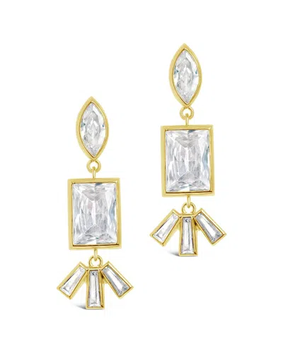 STERLING FOREVER STERLING FOREVER 14K PLATED CZ BELLA DROP EARRINGS