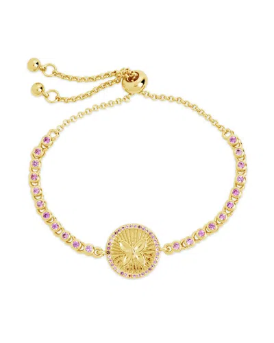 STERLING FOREVER STERLING FOREVER 14K PLATED CZ BINDI BUTTERFLY BOLO BRACELET