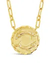 Sterling Forever 14k Plated Cz Bold Link Pisces Zodiac Necklace