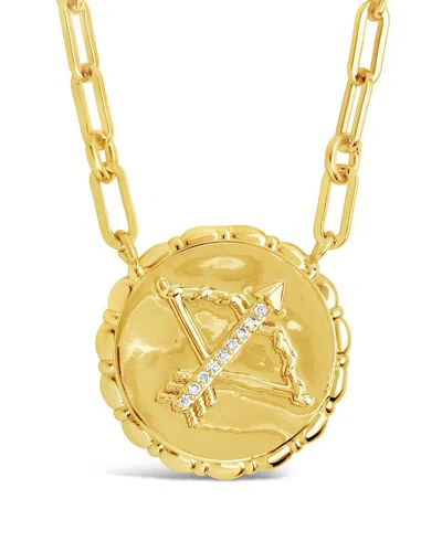 STERLING FOREVER STERLING FOREVER 14K PLATED CZ BOLD LINK SAGITTARIUS ZODIAC NECKLACE