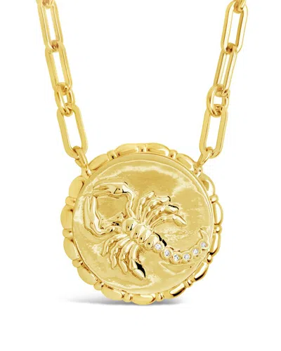 STERLING FOREVER STERLING FOREVER 14K PLATED CZ BOLD LINK SCORPIO ZODIAC NECKLACE