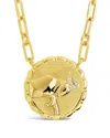 Sterling Forever 14k Plated Cz Bold Link Taurus Zodiac Necklace
