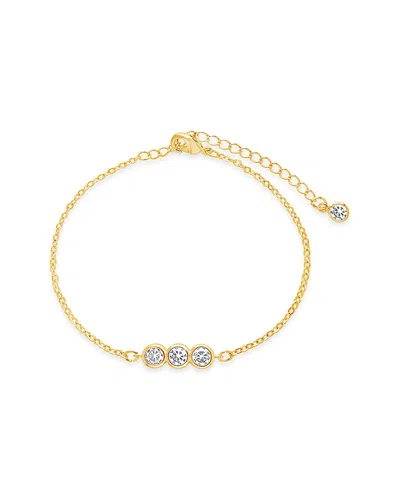 Sterling Forever 14k Plated Cz Bracelet