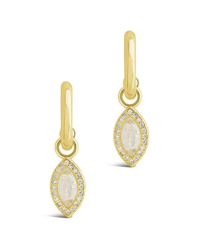 STERLING FOREVER STERLING FOREVER 14K PLATED CZ CALLA EARRINGS