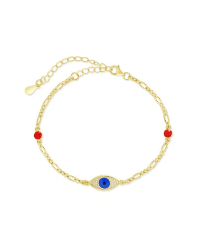 Sterling Forever 14k Plated Cz Callista Evil Eye Bracelet