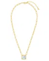 Sterling Forever Camille Bezel Cubic Zirconia Statement Necklace In Gold