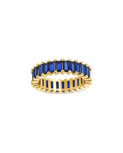 Sterling Forever 14k Plated Cz Caroline Rainbow Eternity Ring In Gold