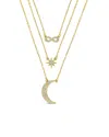 Sterling Forever 14k Plated Cz Celestial Infinity Necklace