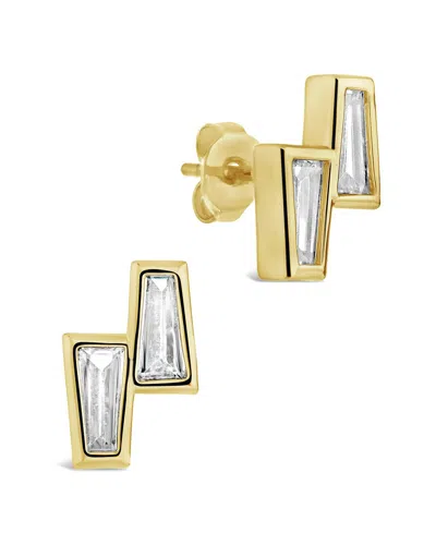 Sterling Forever Colsie Tapered Cz Stud Earrings In Gold