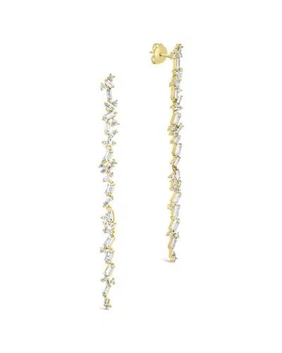 STERLING FOREVER STERLING FOREVER 14K PLATED CZ CONNIE DROP STUDS