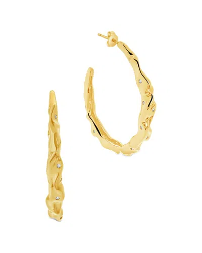 Sterling Forever 14k Plated Cz Damaris Earrings In Gold