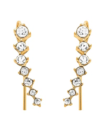 Sterling Forever 14k Plated Cz Earring Crawlers