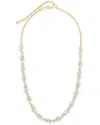 Sterling Forever 14k Plated Cz Ellery Adjustable Tennis Necklace
