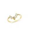 Sterling Forever 14k Plated Cz Emeri Arch Stacking Ring