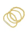 Sterling Forever 14k Plated Cz Evil Eye Set Of 3 Bracelet