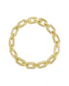 Sterling Forever 14k Plated Cz Fiona Statement Chain Bracelet