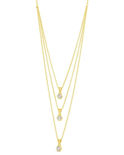 STERLING FOREVER STERLING FOREVER 14K PLATED CZ GIA NECKLACE