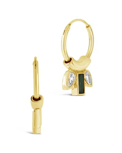 Sterling Forever Helena Huggie Hoop Earrings In Gold