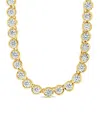 Sterling Forever 14k Plated Cz Helene Bezel Tennis Necklace