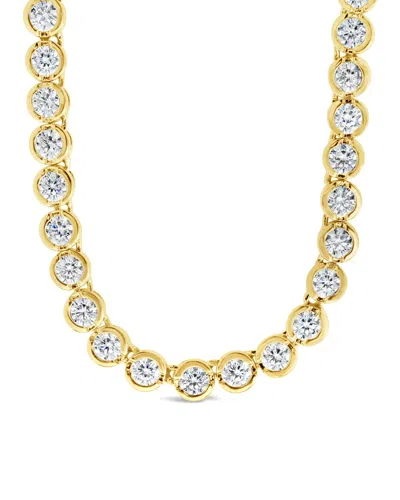 STERLING FOREVER STERLING FOREVER 14K PLATED CZ HELENE BEZEL TENNIS NECKLACE
