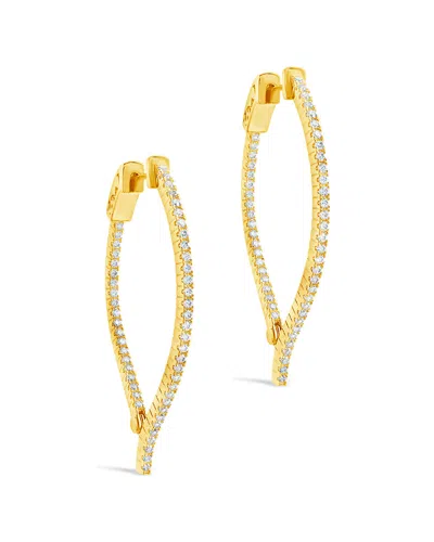 STERLING FOREVER STERLING FOREVER 14K PLATED CZ INSIDE-OUT DROP EARRINGS