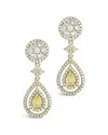 Sterling Forever 14k Plated Cz Jennifer Drop Studs