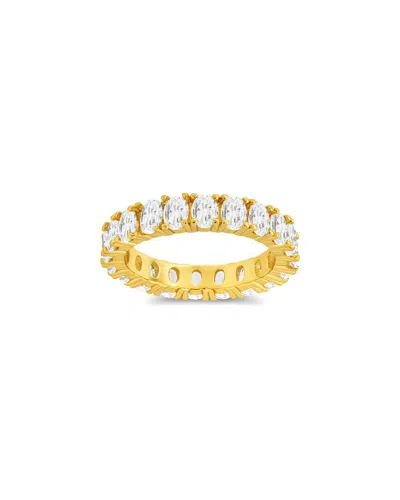 Sterling Forever Kylie Oval Cubic Zirconia Eternity Ring In Gold