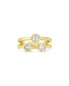 Sterling Forever Lou Cz Double Band Ring