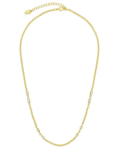 Sterling Forever 14k Plated Cz Marceline Chain Necklace