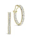 Sterling Forever Mischa Cubic Zirconia Inside Out Hoop Earrings