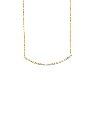Sterling Forever 14k Plated Cz Pendant Necklace In Gold