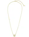 Sterling Forever 14k Plated Cz Rose Petal Pendant Necklace