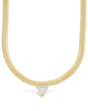 Sterling Forever Ruth Cubic Zirconia Pendant Herringbone Chain Necklace