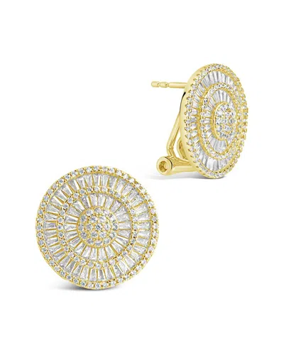 STERLING FOREVER STERLING FOREVER 14K PLATED CZ SANDY CIRCLE STUDS