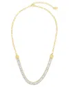 Sterling Forever 14k Plated Cz Sarai Chain Necklace In Grey