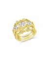 Sterling Forever 14k Plated Cz Set Of 3 Caterina Stacking Rings In Gold