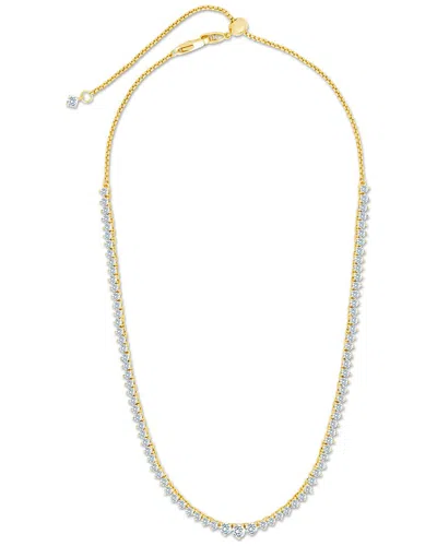 Sterling Forever 14k Plated Cz Tatum Adjustable Tennis Necklace