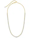 Sterling Forever 14k Plated Cz Tatum Adjustable Tennis Necklace