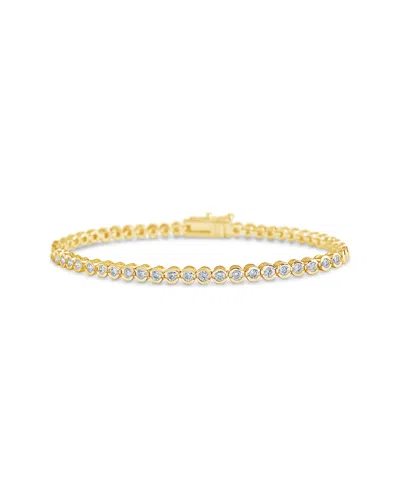 Sterling Forever 14k Plated Cz Tennis Bracelet