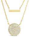 Sterling Forever 14k Plated Cz Vivian Layered Necklace