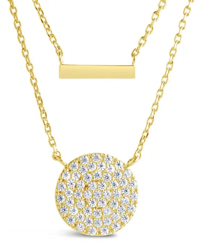 STERLING FOREVER STERLING FOREVER 14K PLATED CZ VIVIAN LAYERED NECKLACE